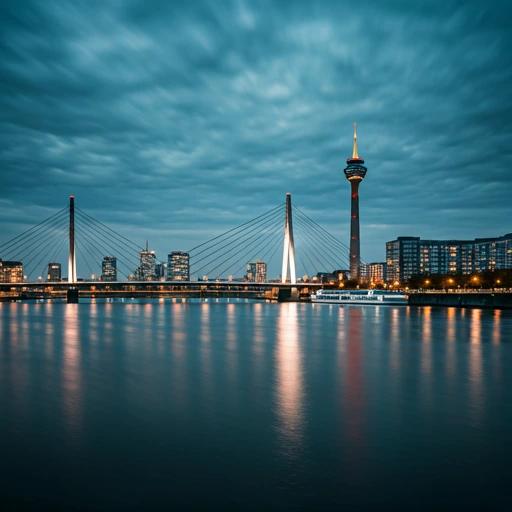 Düsseldorf am Rhein mit Rheinturm