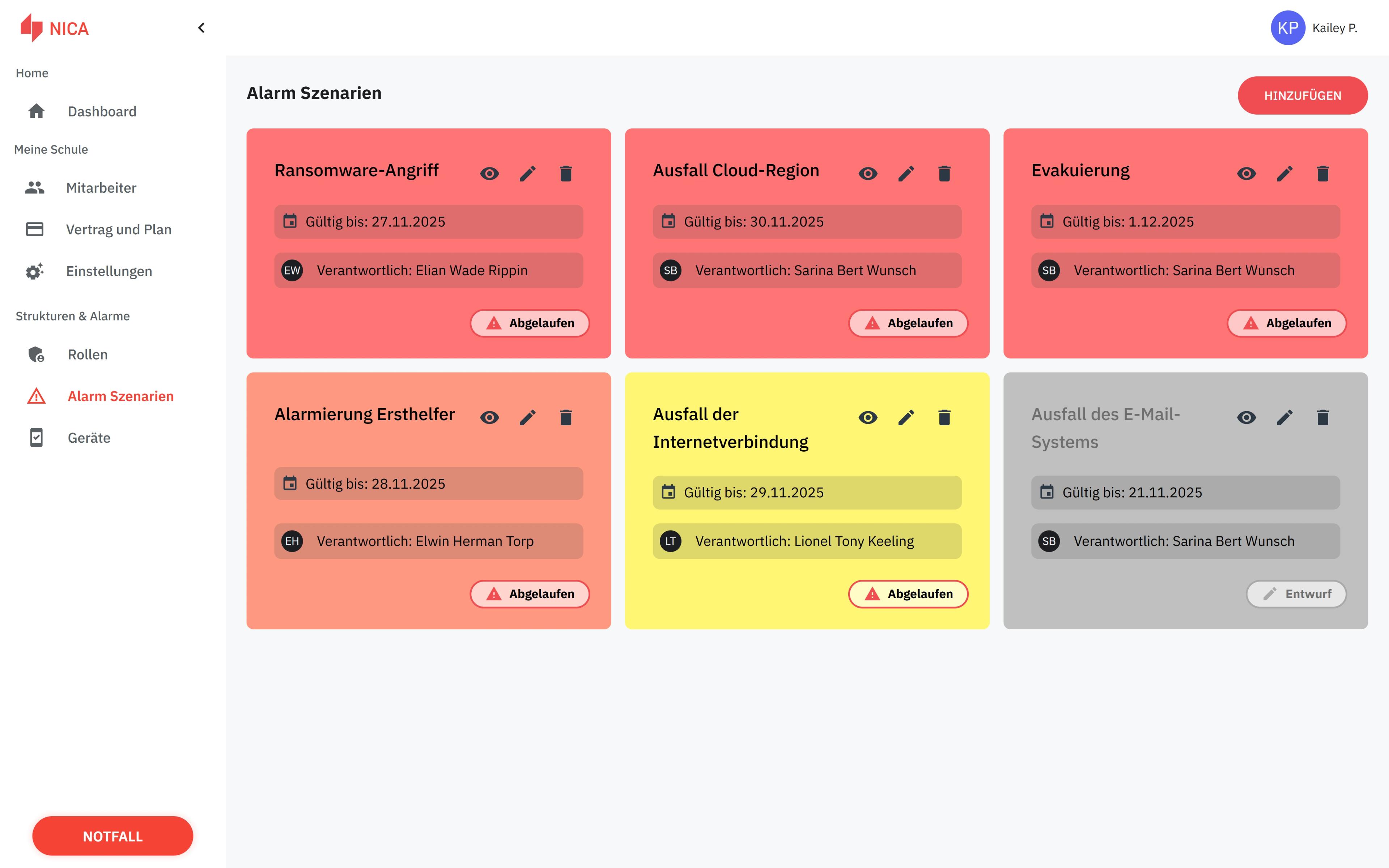 NICA Web App – Übersicht im Krisenfall