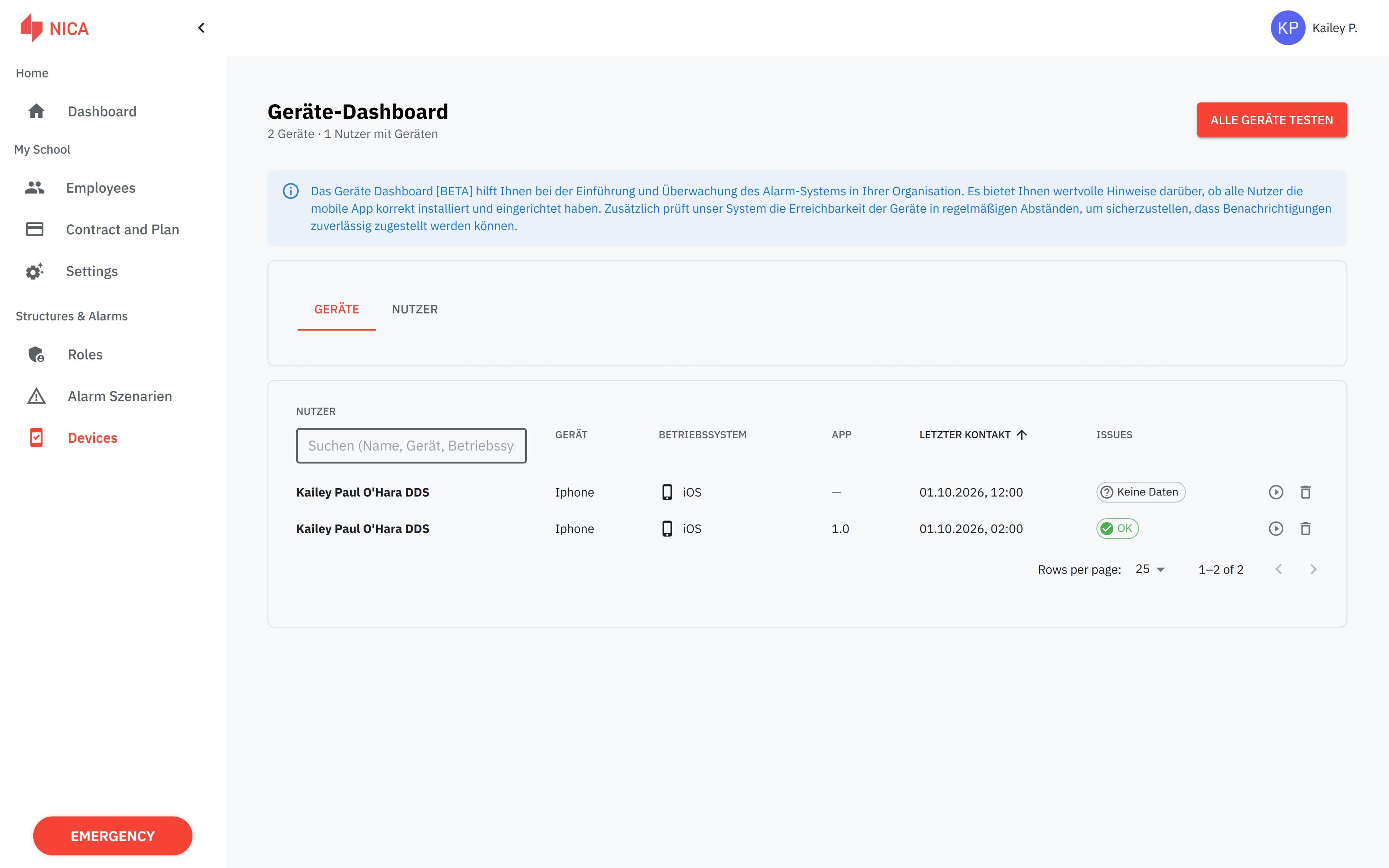 NICA web cockpit – digital device management